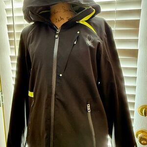 Spyder Black and Yellow Performance Jacket waterproof